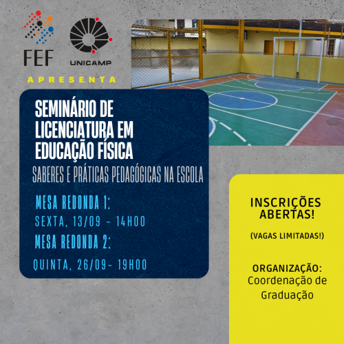 texto sobre o evento igual a pagina e uma imagem de uma quadra
