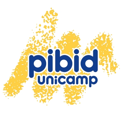 logotipo pibid, azul e amarelo