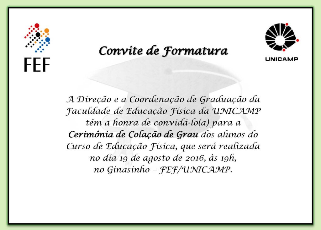 convite de formatura