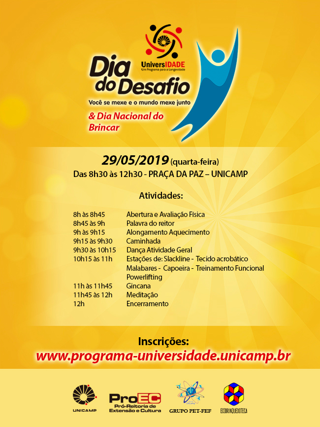 Dia Internacional do Desafio e Nacional do Brincar